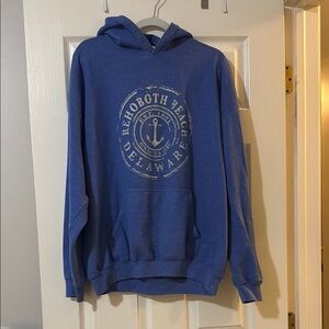 Blue Hoodie with Rehoboth Beach Print